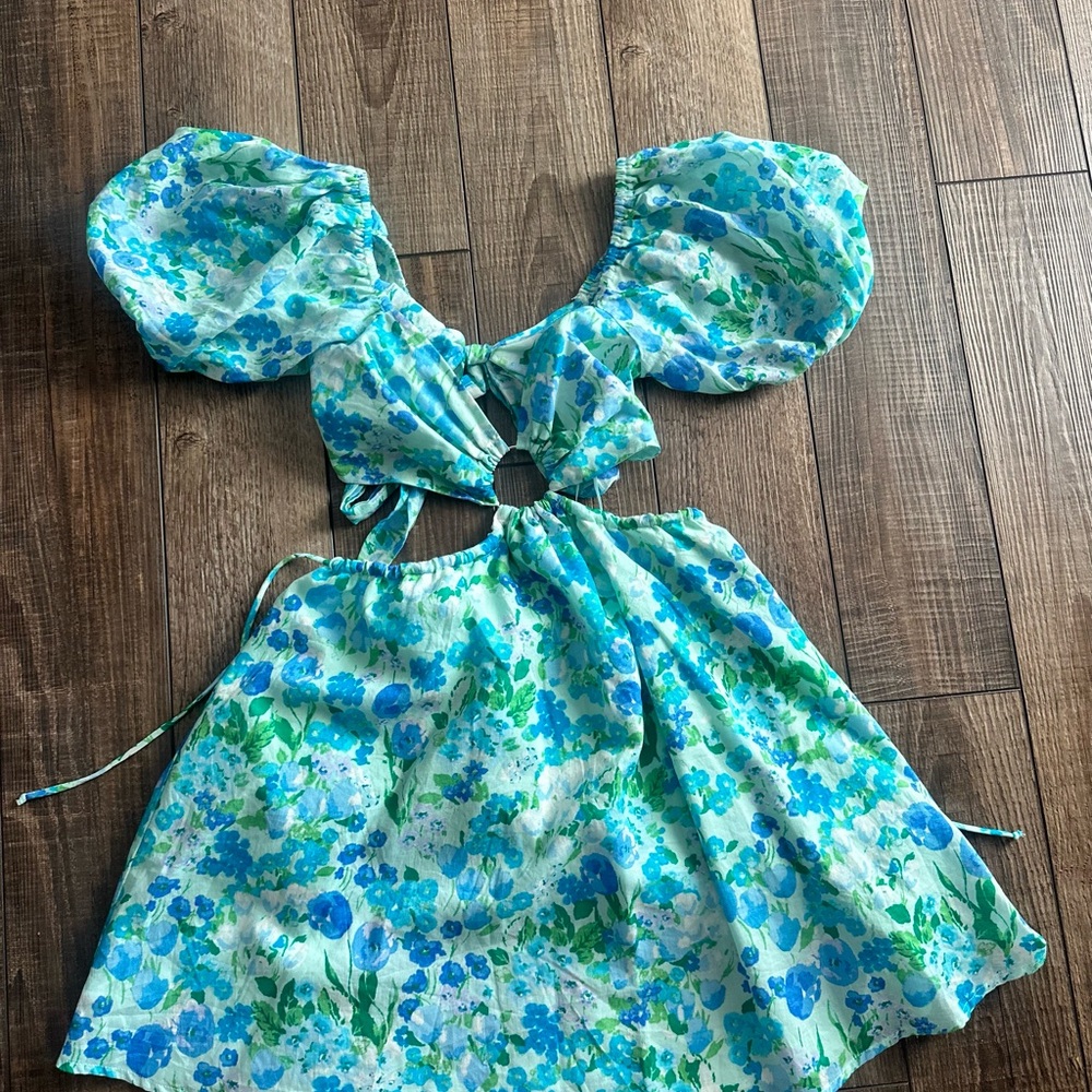 Floral Blue Mini Dress